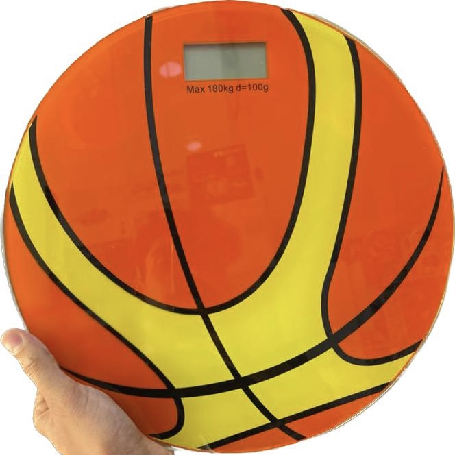 ترازو وزنی طرح بسکتبال مدل شیشه ای